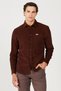 Regular Fit 100% Cotton Velvet Burgundy Long Sleeve Shirt - W5A14Ah44