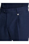 Navy Blue Slim Fit Linen Blend Pleated Trousers 50325165-Vr033 - 6