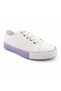Girl's White Lilac Sole Lace-Up Casual Sports Shoes