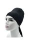 Stitched Black Combed Cotton Bonnet Scarf Shawl Hijab Bonnet - 4