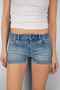 Blue Mini Denim Shorts Low Waist - 3
