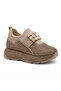 Women's gold stone detailed comfortable chic sneakers