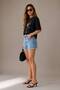 İlay Women's Tasseled Light Blue Ice Blue Snow Wash Tassel Hem Denim Shorts New-3 - 4