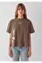 Printed Brown Women's T-Shirt M1613872-83866 - 3