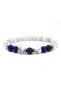 Lapis Lazuli and Howlite Natural Stone Bracelet for Women and Men - 8 Mm, Elastic - 2