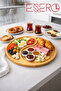 Esero bamboo breakfast presentation plate - round serving dish with compartments - 4