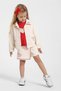 Heart Embroidered Stone Detailed Skirt 3-Piece Girls' Set - Cream - 2