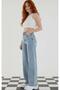 High Waist Palazzo Jeans Snow Wash Lycra Jeans - 2