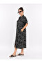 Women's Plus Size Patterned Cotton Viscose Midi Oversize Loose Cut Shirt Dress - 2