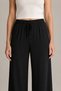 Women's Modal Fabric Wide-Legged Pants with Pockets, Elastic Waist and Lace-Up Detail - 3