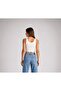 Women's White U-Neck Crop Tank Top Stretchy Comfortable Fabric Lightweight Flowy Wide Strap Tank Top - 7