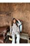 Women's Striped Fabric Front Embroidered Beading Oversized Shirt - 6