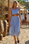 Women's Blue Bustier Skirt Double Set Arm-25Y001092