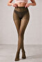 Chestnut Color F 15 Den Shiny Toe Transparent Pantyhose - 2