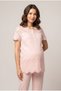 Women's Powder Linen Scalloped Lace Maternity Pajama Set - 6