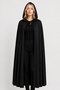 Black Hooded Halloween Witch Cape 120 cm - Halloween Vampire Dracula Costume Cape - 5