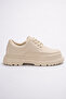 Lace-Up Moccasin Shoes Beige Suede - 3