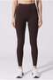 Women's Footless Knitted Leggings Brown Melange - 2