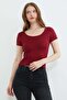 Basic U Neck Cropped T-Shirt