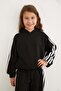 Girls' Hooded Suit with Side Stripes and Elastic Waist - 5