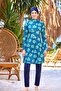 Patterned 4-Piece Hijab Swimsuit
