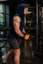 Men's Navy Blue Sports Athlete Hooded Cotton T-Shirt/Singlet - 3