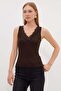 Lace V-Neck Slim Fit Blouse - 2