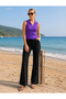 Polo Neck Sleeveless Plain Detailed Stretchy Knitwear - 3