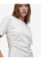 Modal Fabric Slim Fit Crew Neck Short Sleeve Asymmetrical T-Shirt - 4