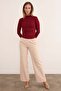 Basic Draped Side Stand Collar Modal Blouse - 3