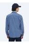 Blue Striped Regular Fit Long Woven Velvet Casual 100% Cotton Shirt - 5