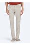 Beige Woven Slim Fit Casual Cotton Blend Trousers - 2