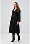 Siyah Kruvaze Trench Coat - 5