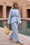 Baby Blue Shirt Set with Cape