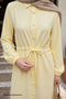 Gathered Buttoned Yellow Tunic Set - 2