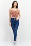 Women V-Neck Sleeveless Textured Tank Top, Brown - 2