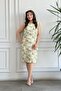 Sleeveless Leaf Patterned Linen Dress