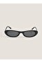 Unisex Oval Sunglasses Black Frame Smoked Glass Uv Protection Luka C1