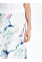 Original Elastic Waist Patterned Satin Skirt - 3