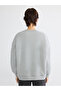 Two Mt Shop Quality Lcw Vision Gray Oval Collar Oversize Women's Thick Sweatshirt - 5