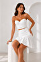 Women's White Scuba Fabric Flounce Mini Skirt Wrinkle-Resistant - 2