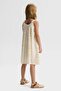 Nk Girl's Strappy Embossed Textured Dress 4-8 Years Old Cream - 3
