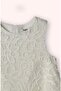 Girl's Floral Embossed Strap Dress 0-8 Years Ecru - 3