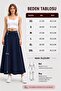Women's Navy Blue Flared Long Skirt - 5