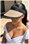 Women's Straw Visor Hat - Adjustable Sports and Beach Visor with Black Stripe (57-58 cm) (100% Paper) - 4