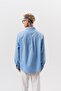 Men's Embroidery Detailed Poplin Oversize Shirt Baby Blue - 4