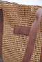 Straw Beach Handbag with Faux Leather Strap - 5