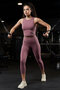 Dusty Rose High Waist Capri-Crop Tank Top Slim Fit Women Leggings Set - 95284