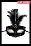 Black Sequined Feather Party Mask 17X20 cm - 2
