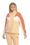 Women's Two-Thread Zipper Collar Elasticized Leg Long Sleeve Puppy Mouth Sweatshirt Set - 7774 - 7